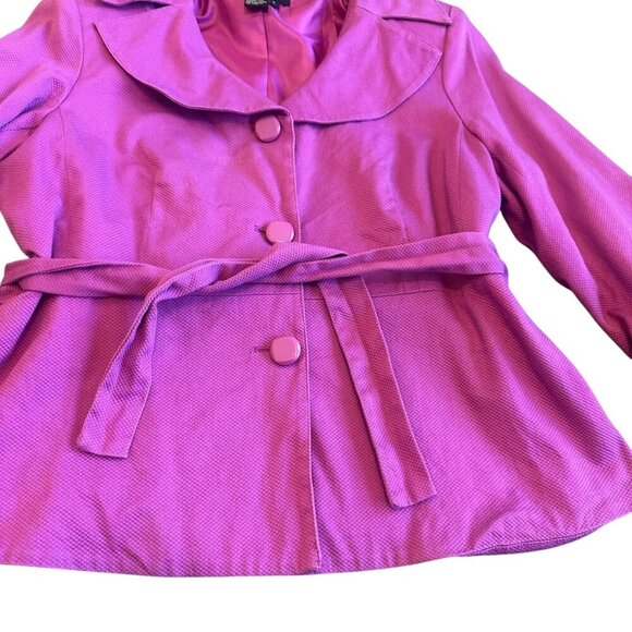 Sandro Sportswear Bold Purple Blazer Button-Down Textured Cotton Size Large - Picture 4 of 11